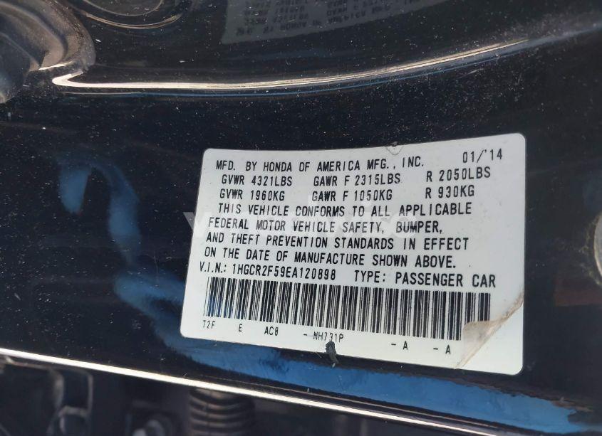 Photo 9 of 2014 Honda Accord SPORT (VIN 1HGCR2F59EA120898)