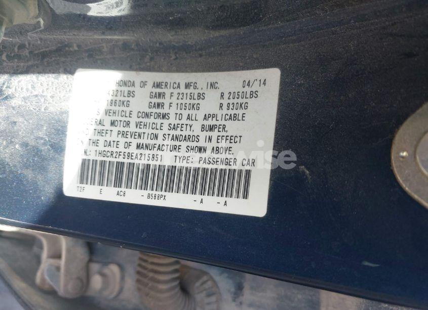 Photo 9 of 2014 Honda Accord SPORT (VIN 1HGCR2F59EA215851)