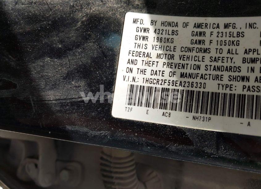 Photo 9 of 2014 Honda Accord SPORT (VIN 1HGCR2F59EA236330)