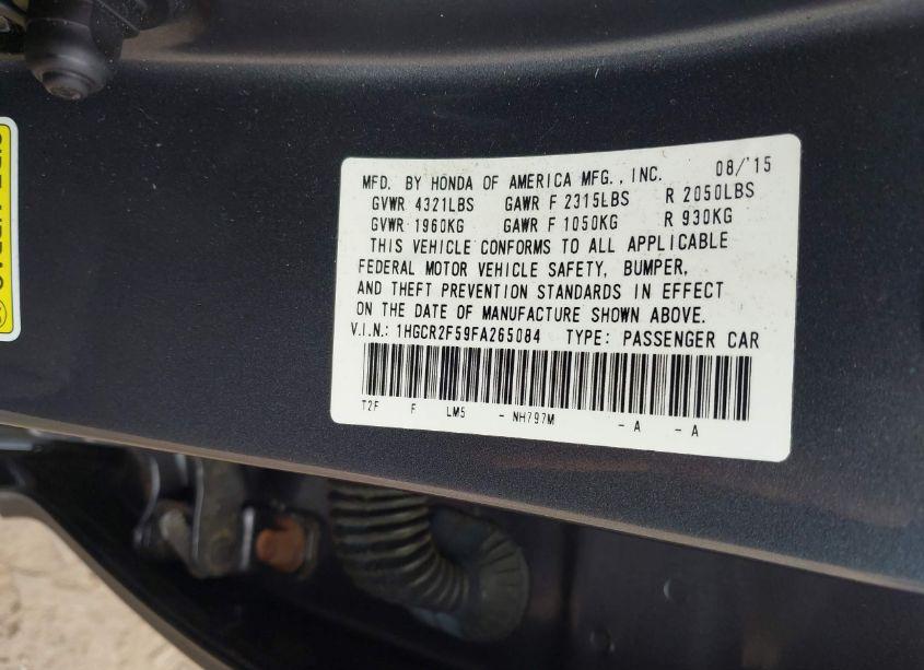 Photo 9 of 2015 Honda Accord SPORT (VIN 1HGCR2F59FA265084)