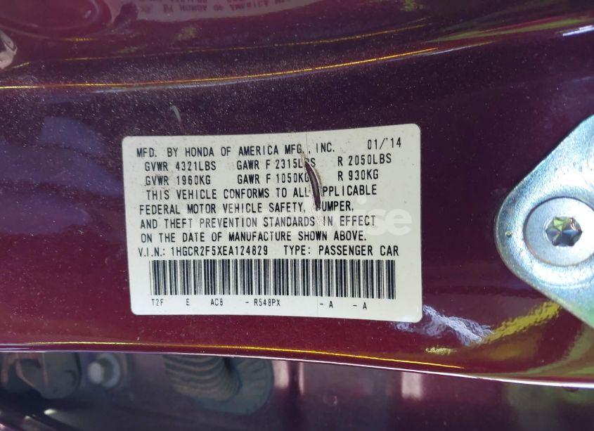 Photo 9 of 2014 Honda Accord SPORT (VIN 1HGCR2F5XEA124829)