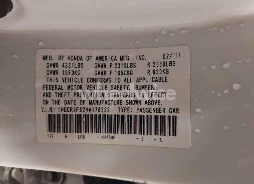 Photo 9 of 2017 Honda Accord SPORT (VIN 1HGCR2F62HA178252)