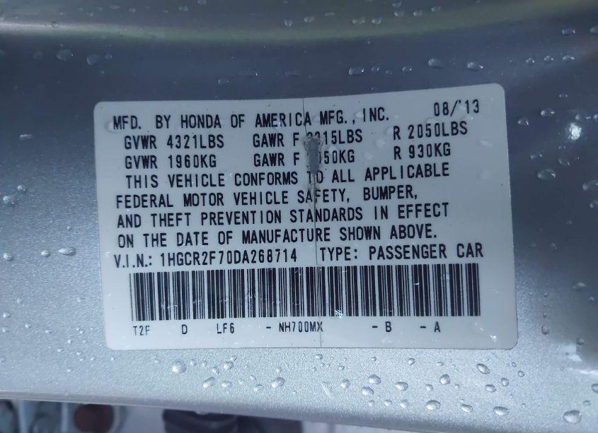 Photo 9 of 2013 Honda Accord EX (VIN 1HGCR2F70DA268714)