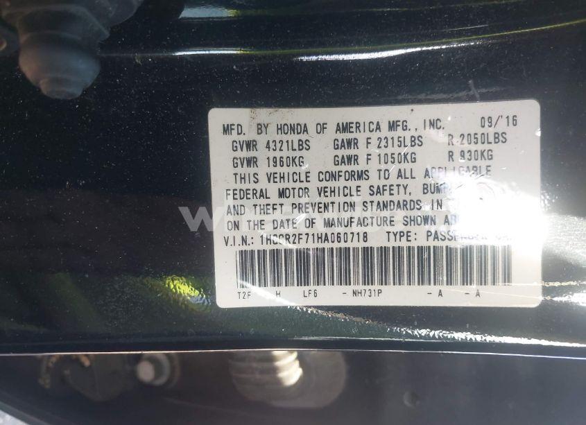 Photo 9 of 2017 Honda Accord EX (VIN 1HGCR2F71HA060718)