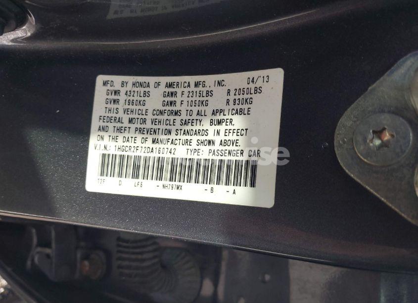Photo 9 of 2013 Honda Accord EX (VIN 1HGCR2F72DA160742)