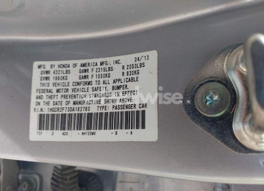 Photo 9 of 2013 Honda Accord EX (VIN 1HGCR2F73DA162760)