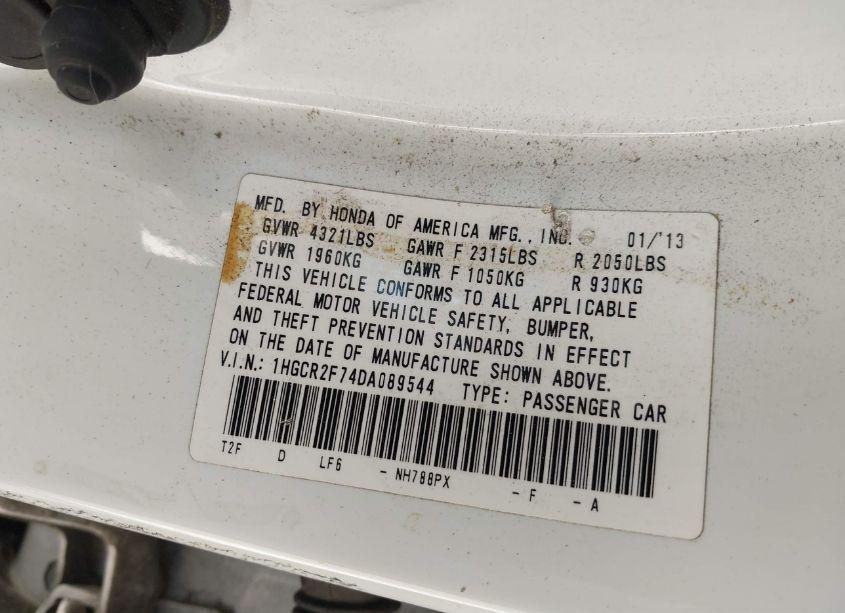 Photo 9 of 2013 Honda Accord EX (VIN 1HGCR2F74DA089544)