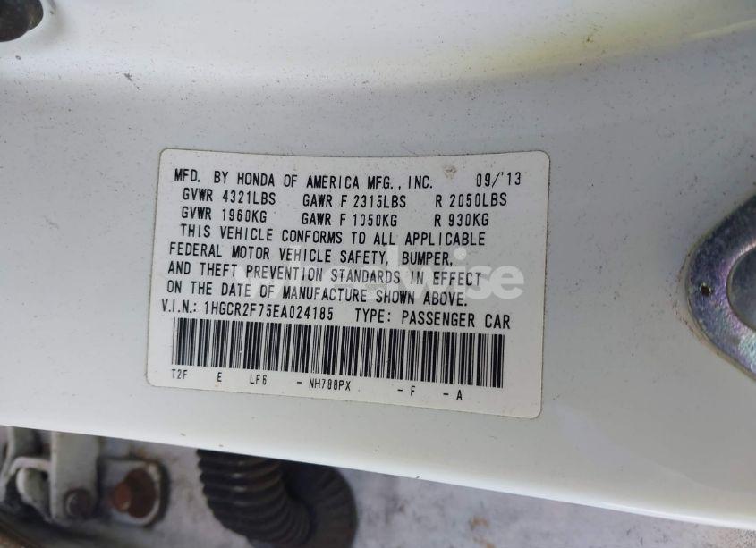 Photo 9 of 2014 Honda Accord EX (VIN 1HGCR2F75EA024185)