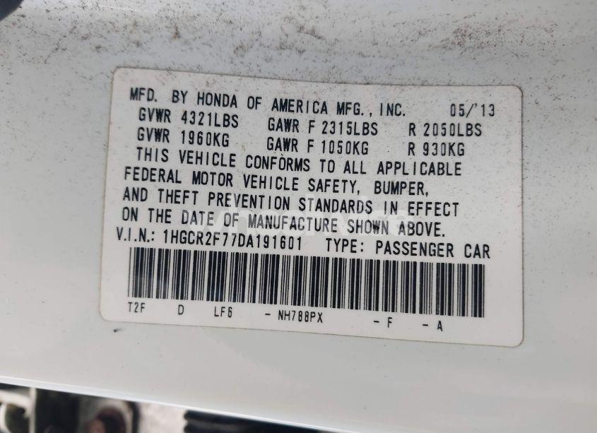 Photo 9 of 2013 Honda Accord EX (VIN 1HGCR2F77DA191601)