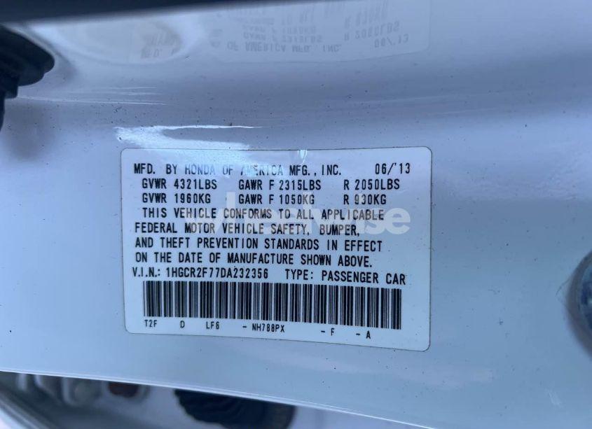 Photo 9 of 2013 Honda Accord EX (VIN 1HGCR2F77DA232356)