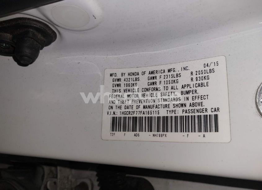 Photo 9 of 2015 Honda Accord EX (VIN 1HGCR2F77FA165115)