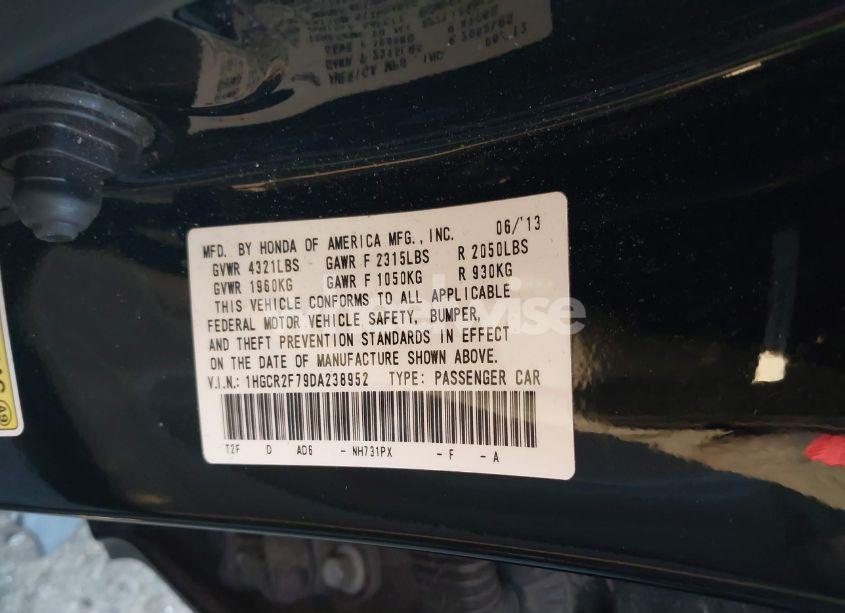 Photo 9 of 2013 Honda Accord EX (VIN 1HGCR2F79DA238952)