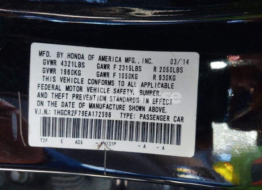 Photo 9 of 2014 Honda Accord EX (VIN 1HGCR2F79EA172596)