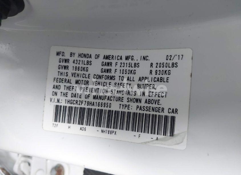 Photo 9 of 2017 Honda Accord EX (VIN 1HGCR2F79HA166950)