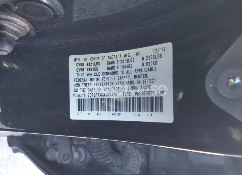 Photo 9 of 2013 Honda Accord EX (VIN 1HGCR2F7XDA083070)
