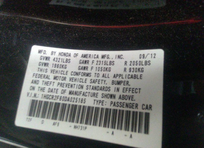 Photo 9 of 2013 Honda Accord EX-L (VIN 1HGCR2F80DA025185)