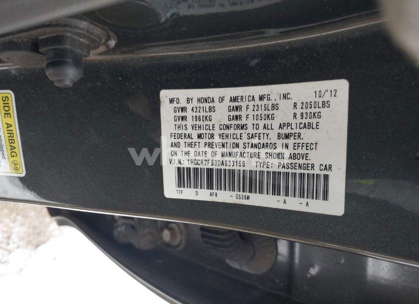 Photo 9 of 2013 Honda Accord EX-L (VIN 1HGCR2F80DA033156)