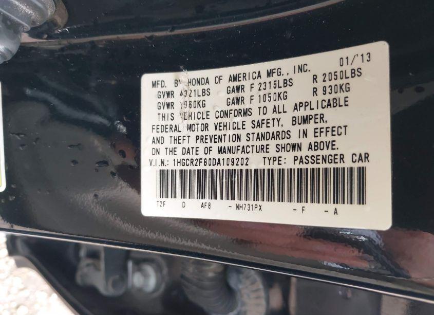 Photo 9 of 2013 Honda Accord EX-L (VIN 1HGCR2F80DA109202)