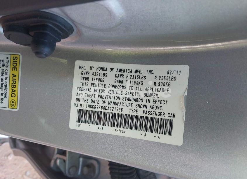 Photo 9 of 2013 Honda Accord EX-L (VIN 1HGCR2F80DA121396)