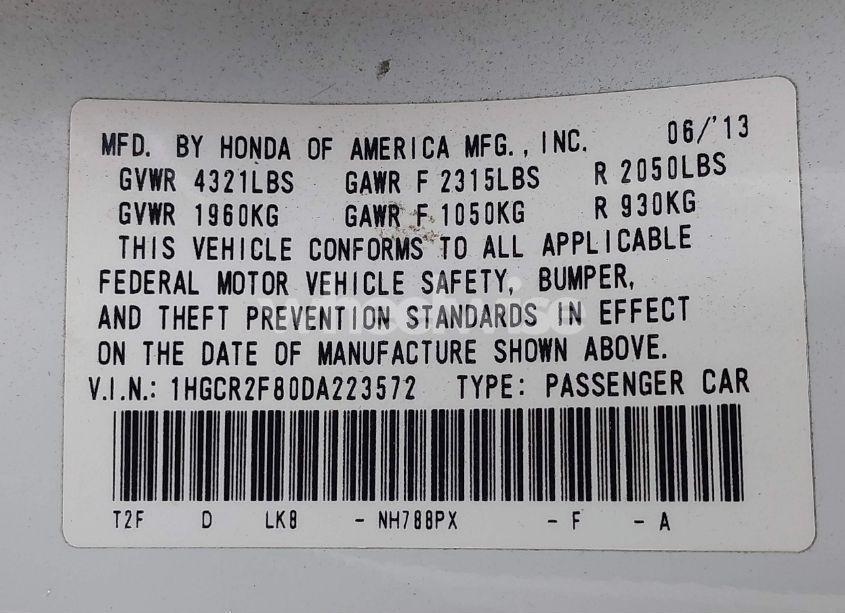 Photo 9 of 2013 Honda Accord EX-L (VIN 1HGCR2F80DA223572)