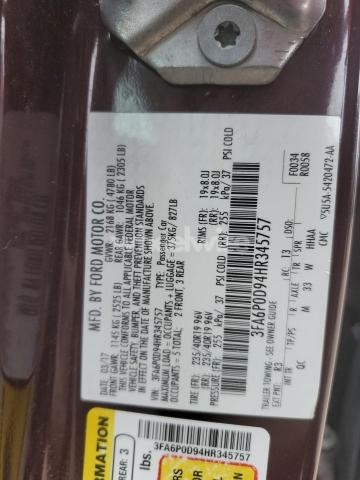 Photo 4 of 2017 FORD FUSION TITANIUM N/A (VIN 1HGCR2F80FA247924)