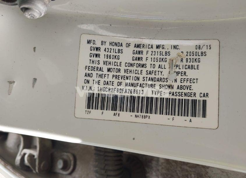 Photo 9 of 2015 Honda Accord EX-L (VIN 1HGCR2F80FA268613)