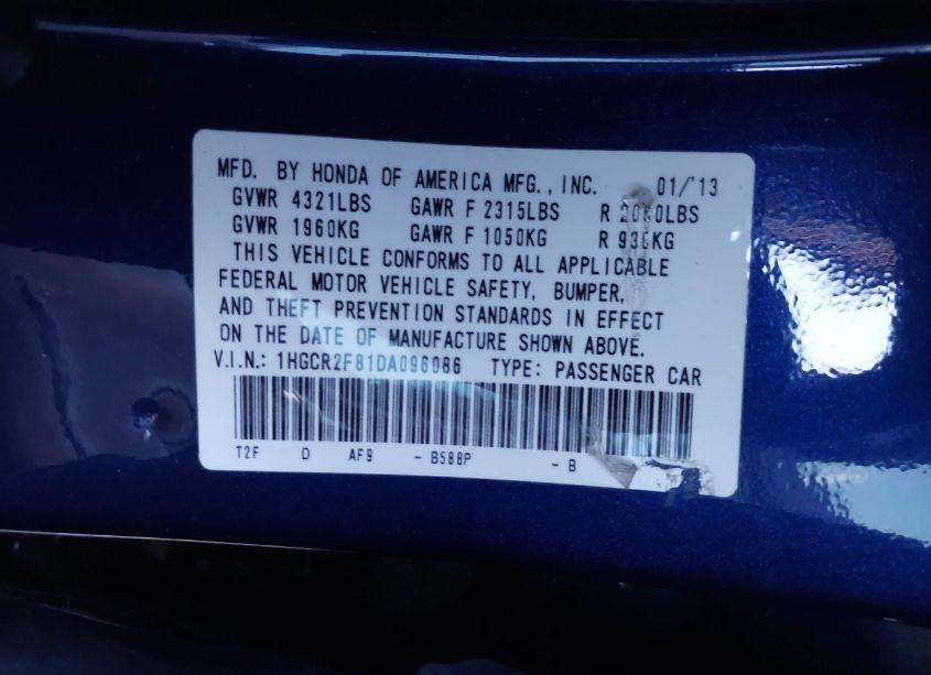 Photo 9 of 2013 Honda Accord EX-L (VIN 1HGCR2F81DA096086)