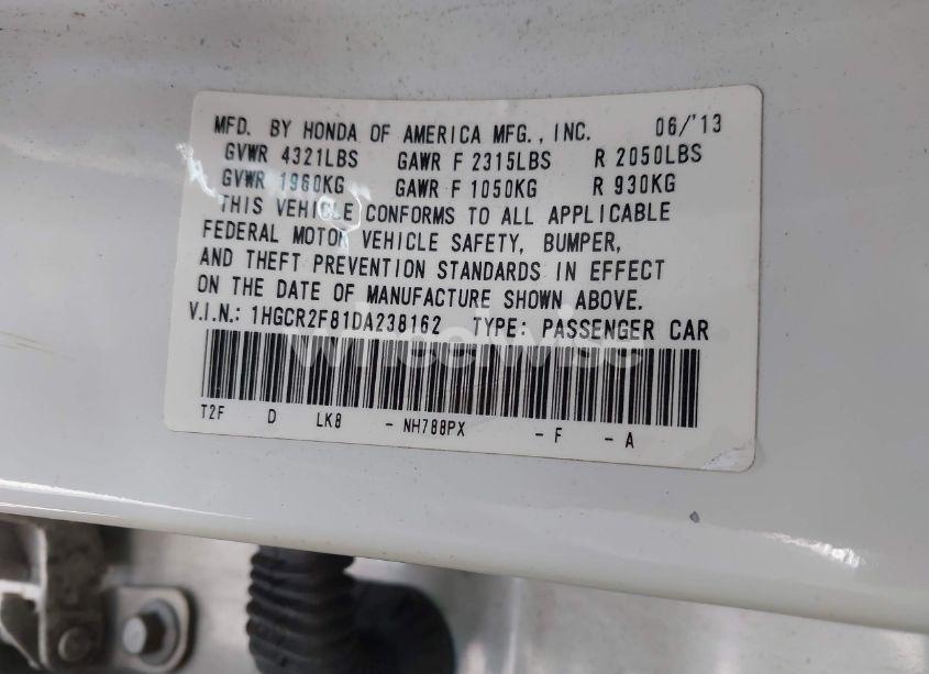 Photo 9 of 2013 Honda Accord EX-L (VIN 1HGCR2F81DA238162)