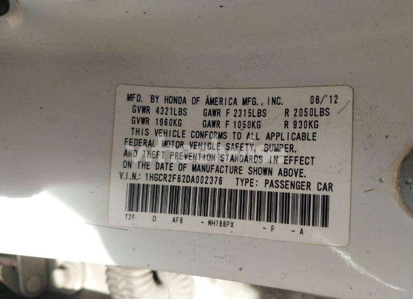 Photo 9 of 2013 Honda Accord EX-L (VIN 1HGCR2F82DA002376)