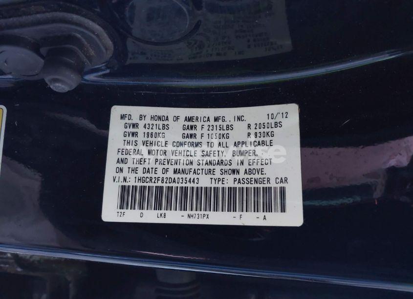 Photo 9 of 2013 Honda Accord EX-L (VIN 1HGCR2F82DA035443)