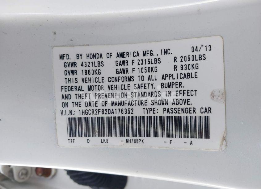 Photo 9 of 2013 Honda Accord EX-L (VIN 1HGCR2F82DA176352)