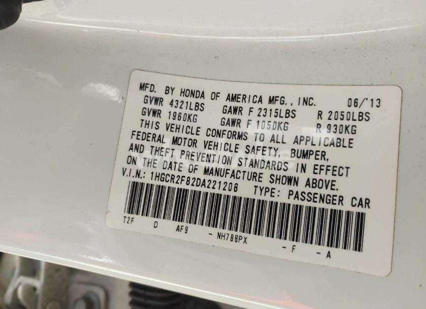 Photo 9 of 2013 Honda Accord EX-L (VIN 1HGCR2F82DA221208)