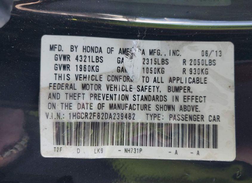 Photo 9 of 2013 Honda Accord EX-L (VIN 1HGCR2F82DA239482)