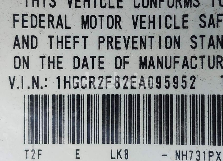Photo 9 of 2014 Honda Accord EX-L (VIN 1HGCR2F82EA095952)