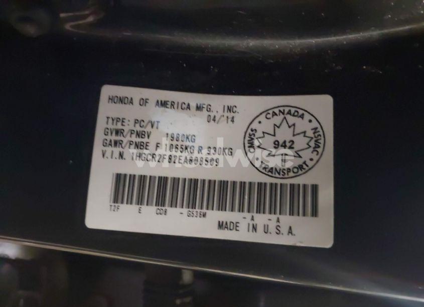 Photo 9 of 2014 Honda Accord EX-L (VIN 1HGCR2F82EA808509)