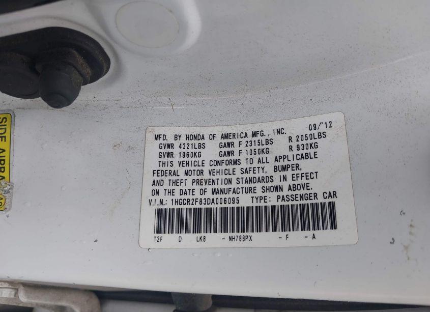 Photo 9 of 2013 Honda Accord EX-L (VIN 1HGCR2F83DA006095)