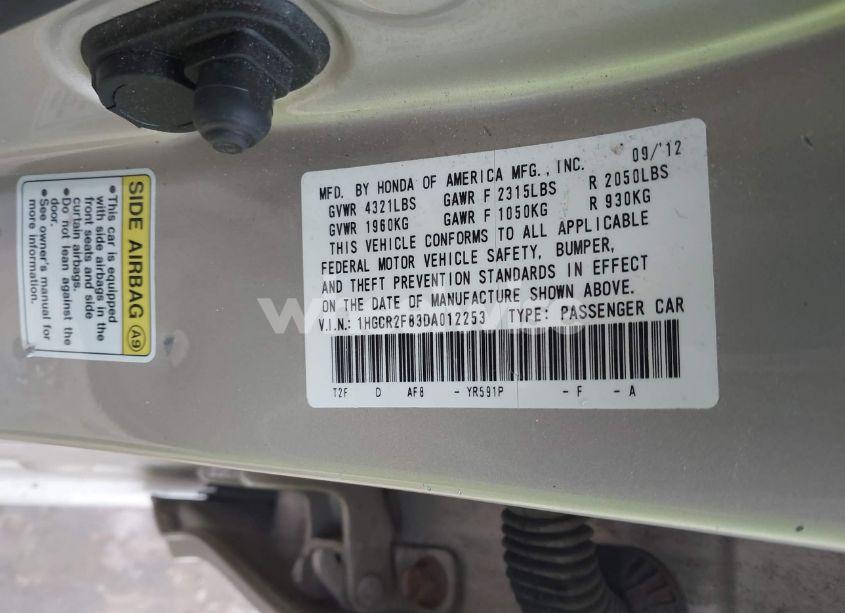 Photo 9 of 2013 Honda Accord EX-L (VIN 1HGCR2F83DA012253)