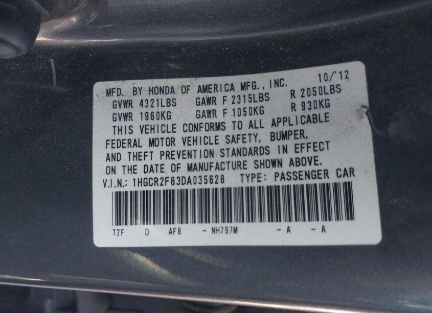 Photo 9 of 2013 Honda Accord EX-L (VIN 1HGCR2F83DA035628)