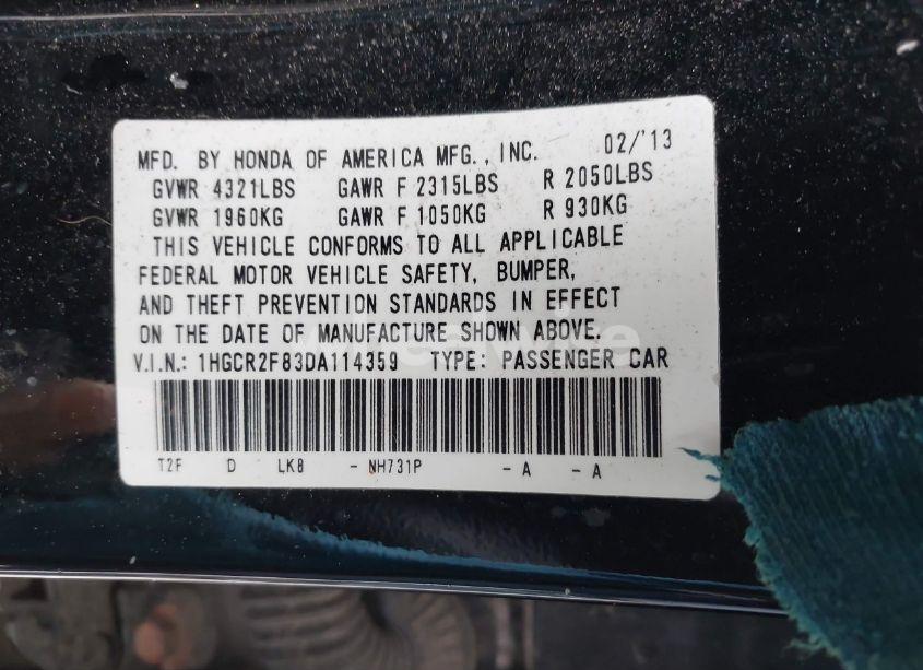 Photo 9 of 2013 Honda Accord EX-L (VIN 1HGCR2F83DA114359)