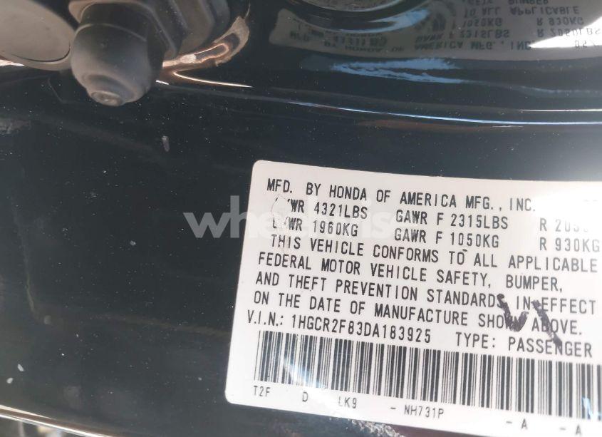 Photo 9 of 2013 Honda Accord EX-L (VIN 1HGCR2F83DA183925)