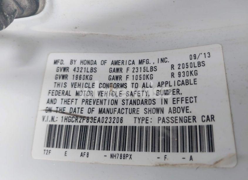 Photo 9 of 2014 Honda Accord EX-L (VIN 1HGCR2F83EA023206)