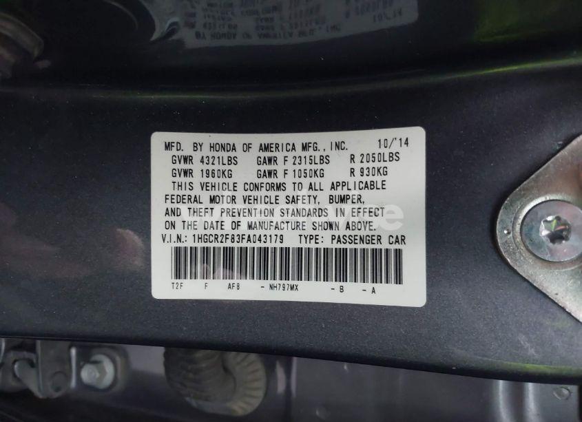 Photo 9 of 2015 Honda Accord EX-L (VIN 1HGCR2F83FA043179)