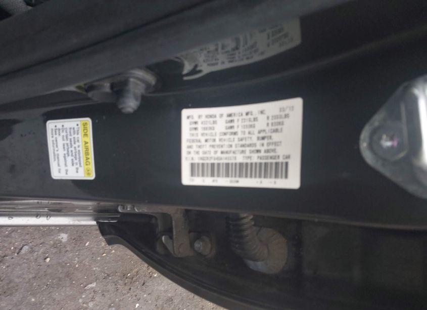 Photo 9 of 2013 Honda Accord EX-L (VIN 1HGCR2F84DA140579)