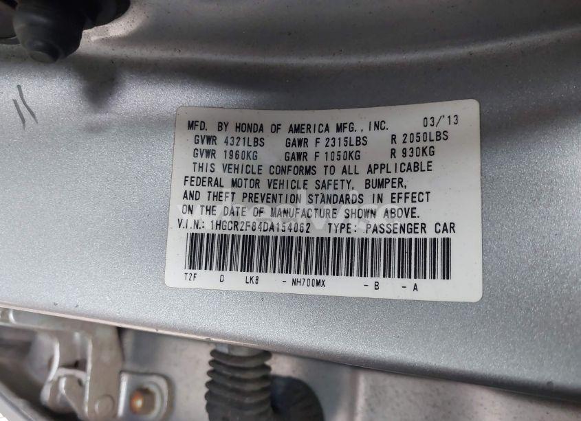 Photo 9 of 2013 Honda Accord EX-L (VIN 1HGCR2F84DA154062)