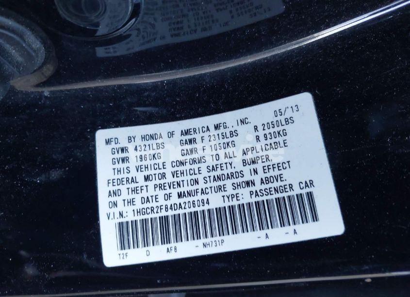 Photo 9 of 2013 Honda Accord EX-L (VIN 1HGCR2F84DA206094)