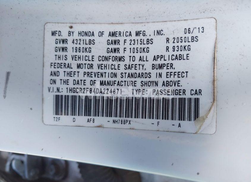 Photo 9 of 2013 Honda Accord EX-L (VIN 1HGCR2F84DA224871)