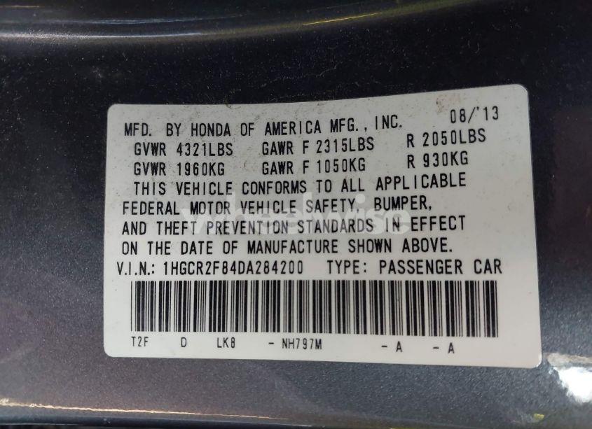 Photo 9 of 2013 Honda Accord EX-L (VIN 1HGCR2F84DA284200)