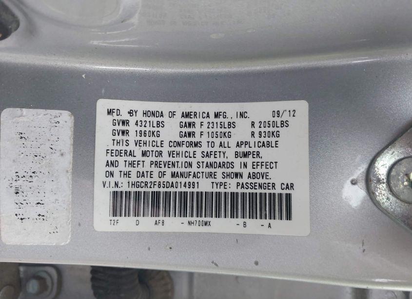 Photo 9 of 2013 Honda Accord EX-L (VIN 1HGCR2F85DA014991)