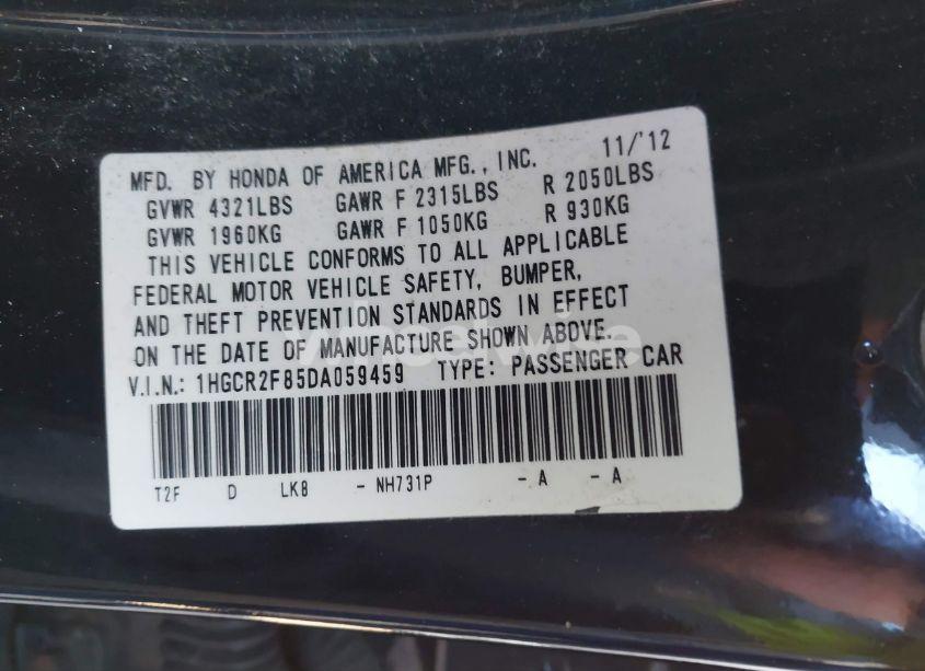 Photo 9 of 2013 Honda Accord EX-L (VIN 1HGCR2F85DA059459)