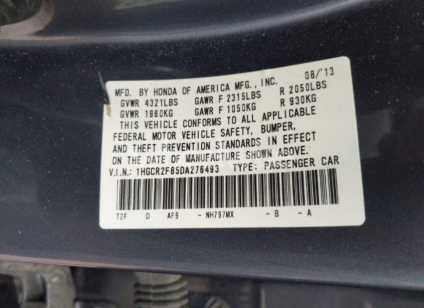 Photo 9 of 2013 Honda Accord EX-L (VIN 1HGCR2F85DA276493)